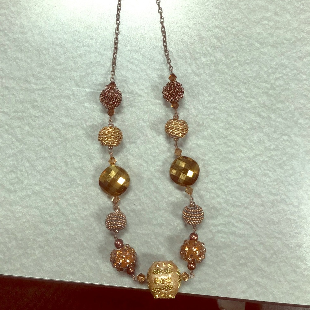 Gold beaded necklace